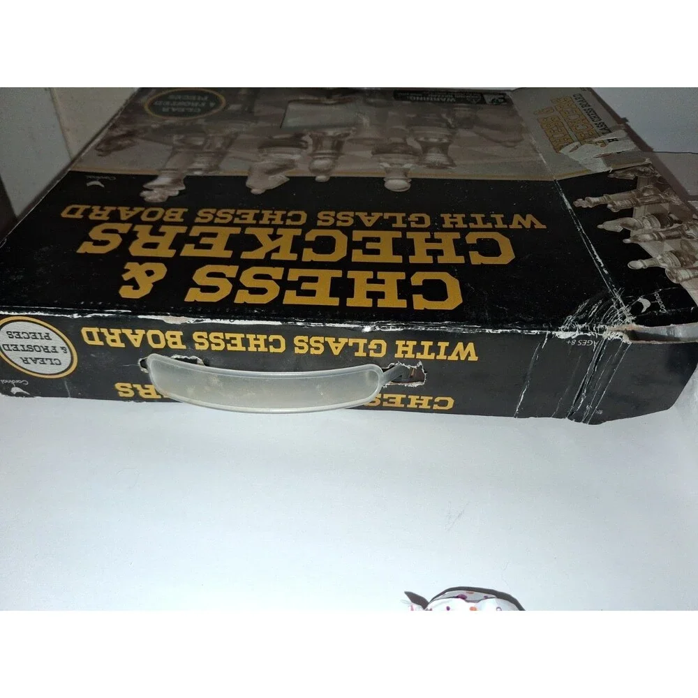 Classic Glass Chess Set Deluxe Checkers Game Strategy Board Frosted Pieces